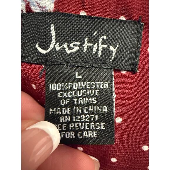 NWT Women's L Cottagecore Floral Polka Dot V Gold Zip Elastic Tie Waist Dress - Picture 9 of 10